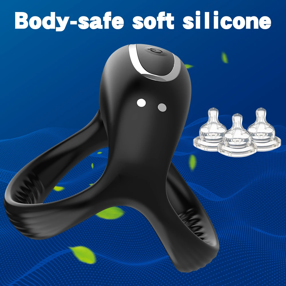 Bluetooth Wireless Remote Control Vibrating Cock Ring Delayed Ejaculation Penis Ring Vibrator Adults Sex Toy for Men Masturbator