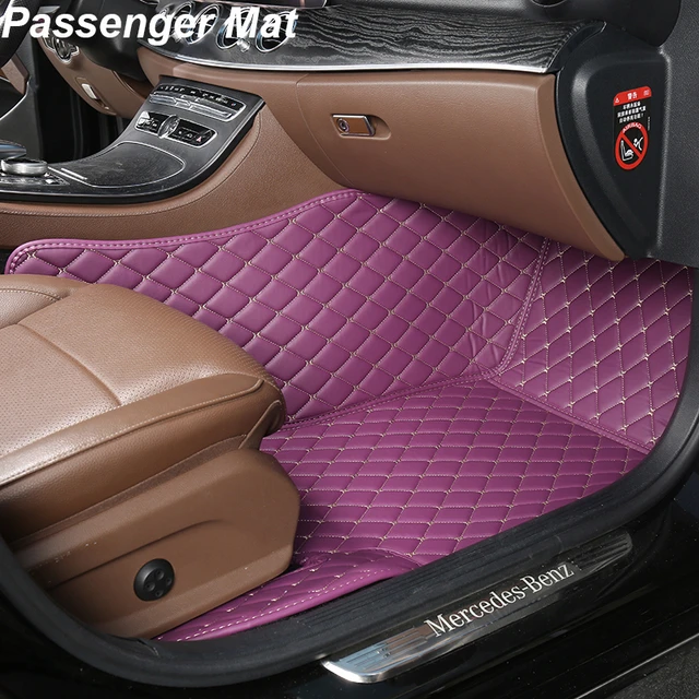 Tapis de sol de voiture en cuir personnalisé, tapis, repose-pieds