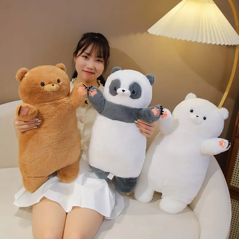 60cm Standing Polar Bear Panda Plush Pillow Cute Stuffed Fluffy Animals Plushies Doll Soft Kids Sleeping Companion Peluche Toys