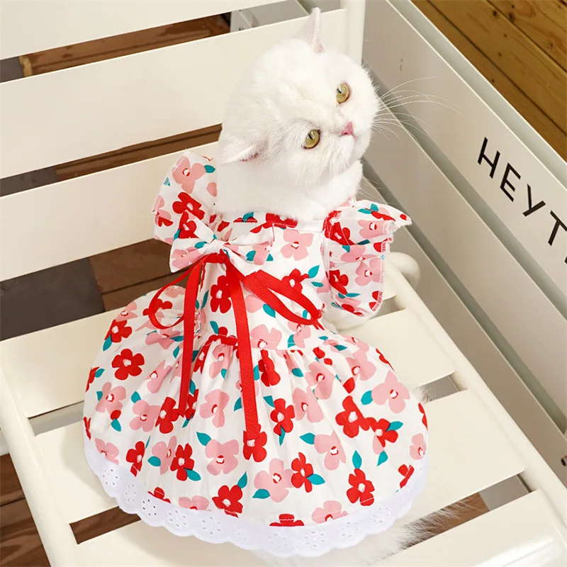 Cat Dog Dress Summer Flying Sleeve - PeticaDeals