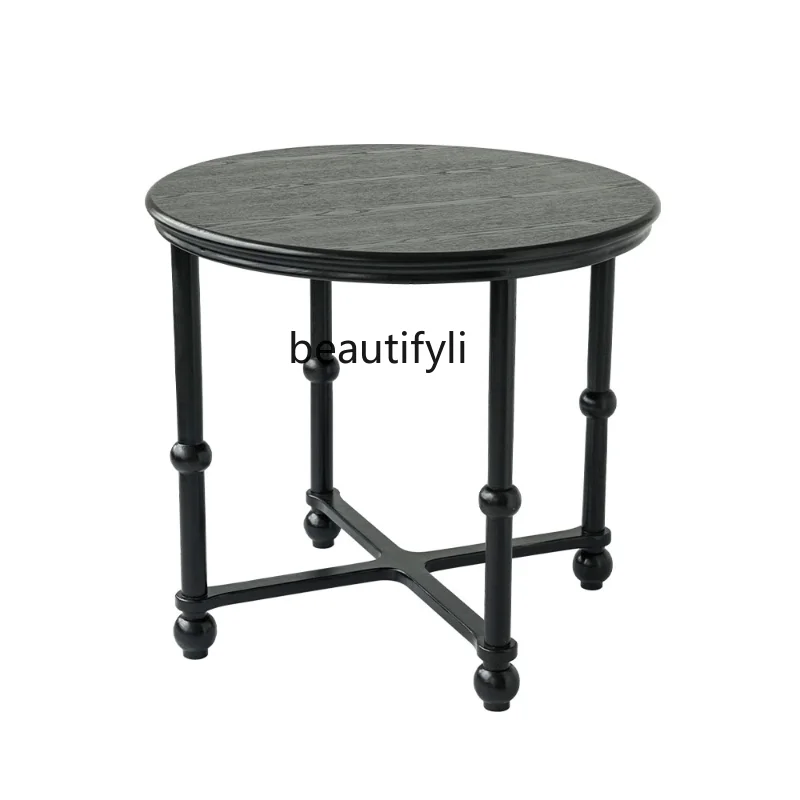 

Retro Round Simple Modern Light Luxury round Dining Tables and Chairs Set French Entry Lux Coffee Table living room furniture