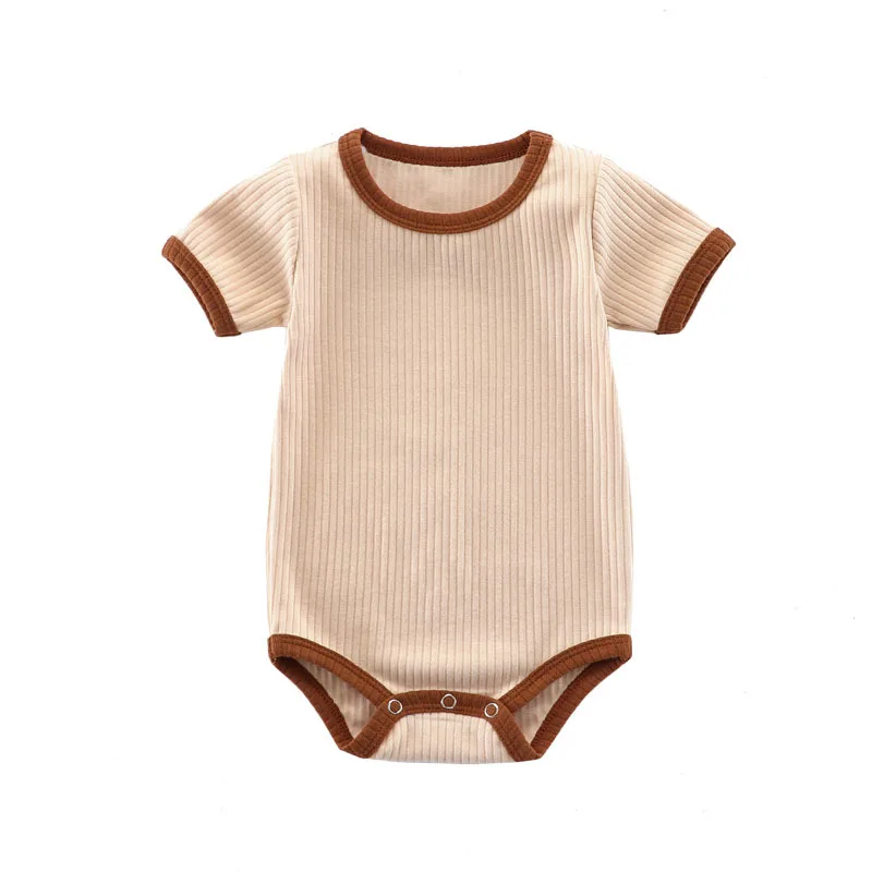 Summer Newborn Bodysuit Baby Romper Ribbed Infant Cotton Short Sleeve Body Suit Boy Girl Jumpsuits Baby Clothes One-Pieces 0-24M 5