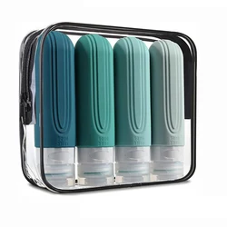 Silicone Travel - Sized Multicolour Leakproof Cosmetic Bottles - Refillable 90ml Containers - Silicone (Light green)