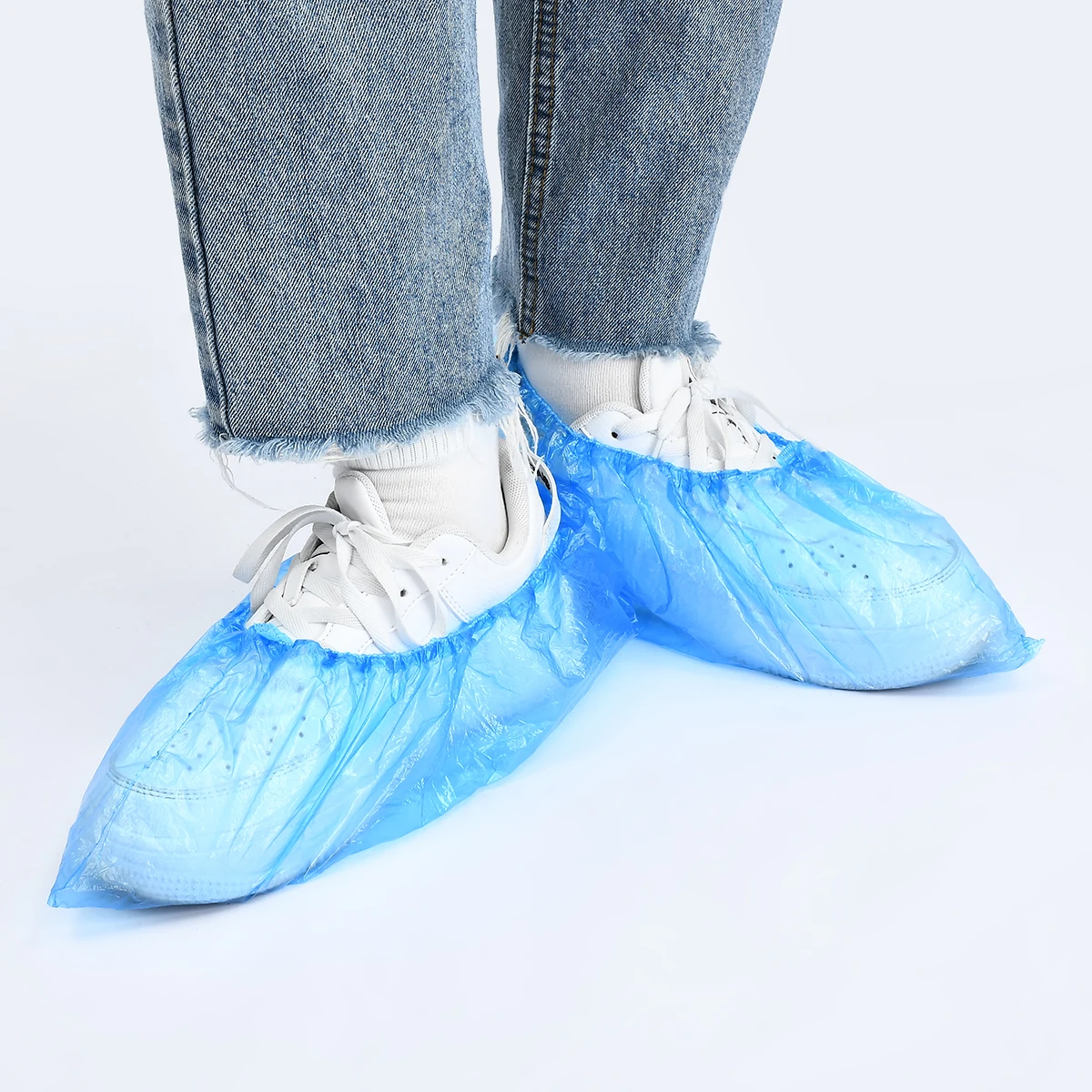 100pcs Waterproof Boot Covers Plastic Disposable Shoe Covers Overshoe Blue Rain Shoe Mud-proof Carpet Cleaning Household Medical shoe covers,rain shoe covers,disposable shoe covers,rain shoe protector,plastic shoe cover