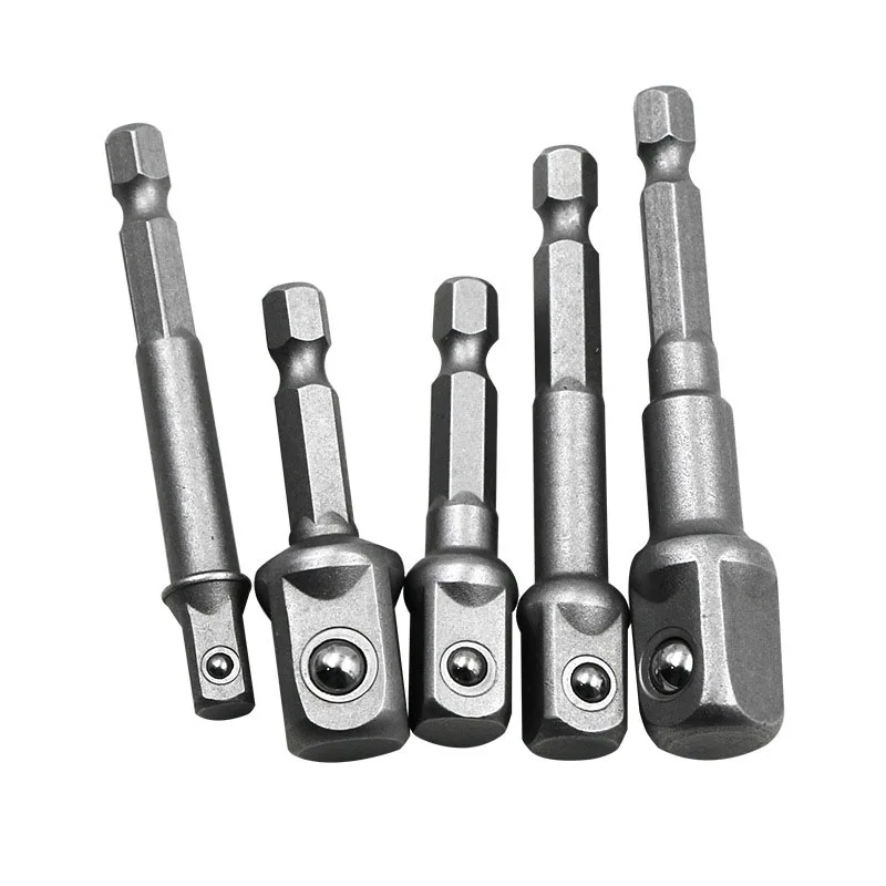 AI-ROAD 3pcs Chrome Vanadium Steel Socket Adapter Extension Drill Bit Hex Shank To 1/4