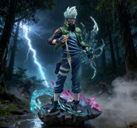 مجسم أنمي ناروتو هاتاكي كاكاشي النينجا 24 سم | Naruto Shippuden Hatake Kakashi Action Figure Anime Statue 24cm