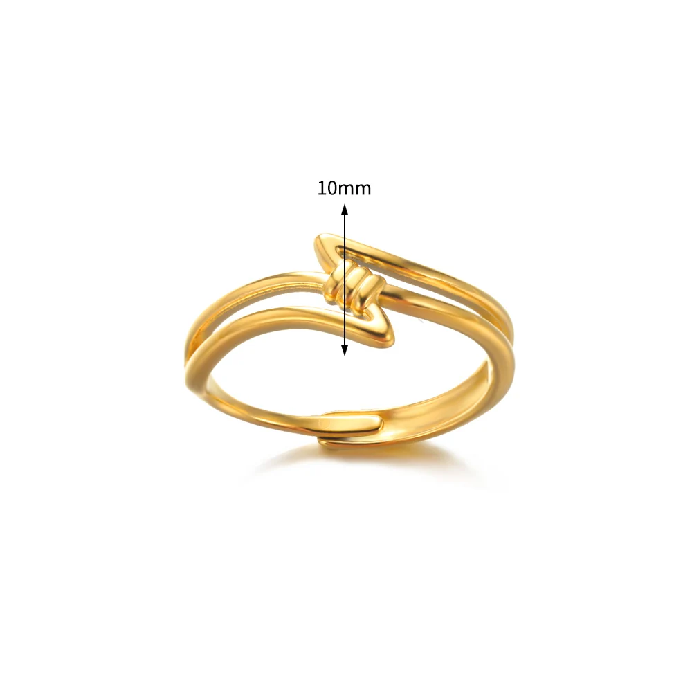 Sa0e7caff8b29474d9c0adce54bc05995N Stainless Steel Rings for Women Men Gold Color Heart Engagement Wedding Wide Ring Trendy Vintage Geometric Punk Jewelry Gift New Mallzona