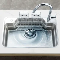 Japanese Sink Multi-functional For Nano Coating Metal Kitchen Sinks Light Luxury Simple Household Sinks For Rental House 1