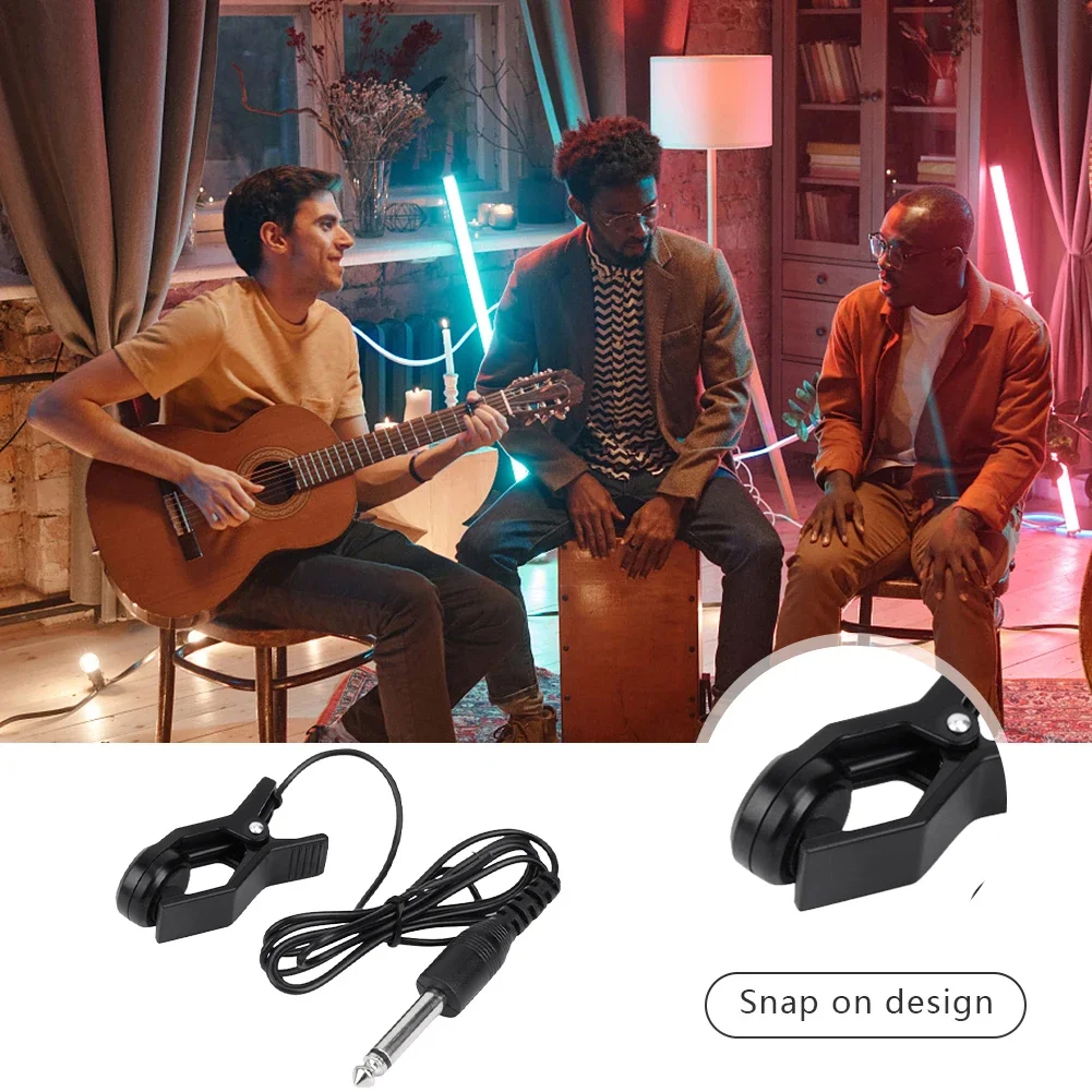 Acoustic Guitar Pickup 6.35mm Universal Clip On Tuner Amplifier