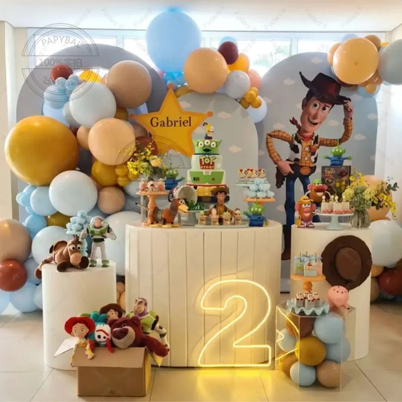 

66Pcs Toy Story Balloons Arch Garland Kit Latex Balloons for Kids Toy Inspired Story Theme Birthday Party Supplies Decorations