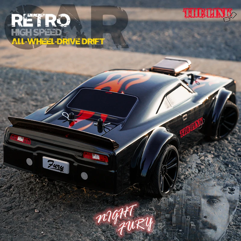 2.4G Radio 1:16 Model RC Car With LED Lights 4WD High Speed  Remote Control Racing Drift Retro Vehicle Cars Toys Gifts for Boys 4