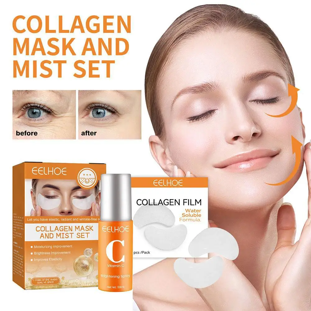 

Eye Mask Collagen Film & Vitamin C Mist Kit Brightness Soluble Improvement Moisturzing Highprime Collagen Korea Q2B0