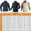 Men's Long Sleeve Combat Shirt 1/4 Zipper Ripstop Cotton Tactical Shirts Camoufalge Airsoft T Shirts Wear Resistant 2