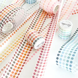 Papier japonais rond à points 50mm x 3m, bande Washi, autocollant Scrapbooking, ruban de masquage pour manuel, papeterie Kawaii 