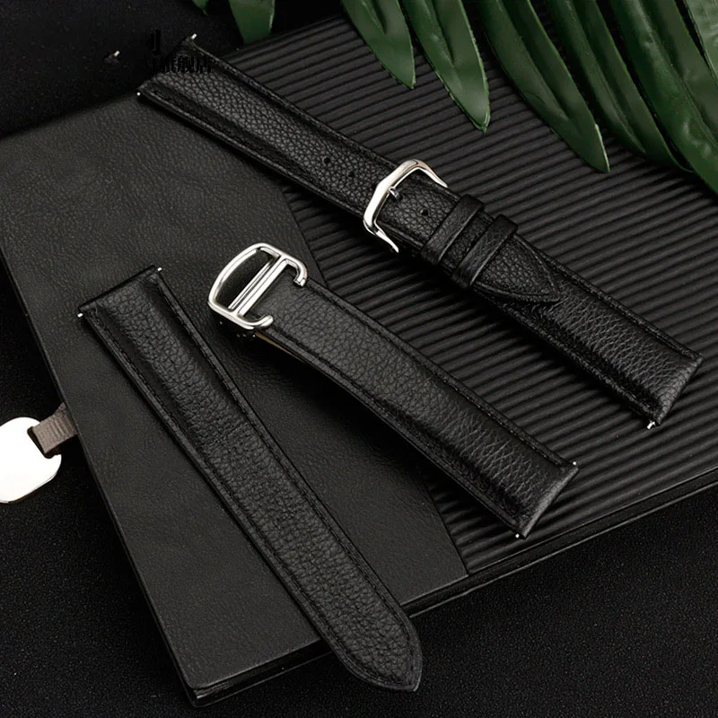 Luxurious Soft Genuine Leather Quick Release Watch Strap - Black