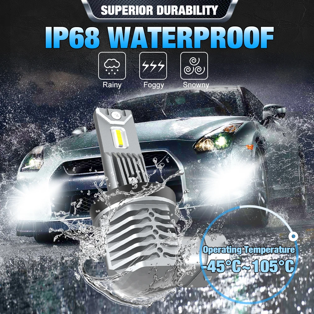 TOAUTO H8 H11 H16JP LED Bulbs Headlight Car Fog Lights H4 HB3 9005 HB4 9006 LED Daytime Running Lamp 6500K Auto DRL Bulb 12V