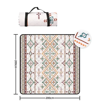 200x200CM Waterproof Picnic Blanket Large Beach Blanket Outdoor Picnic Mat Beach Mat with Carrying Handle for Travel Camping 1