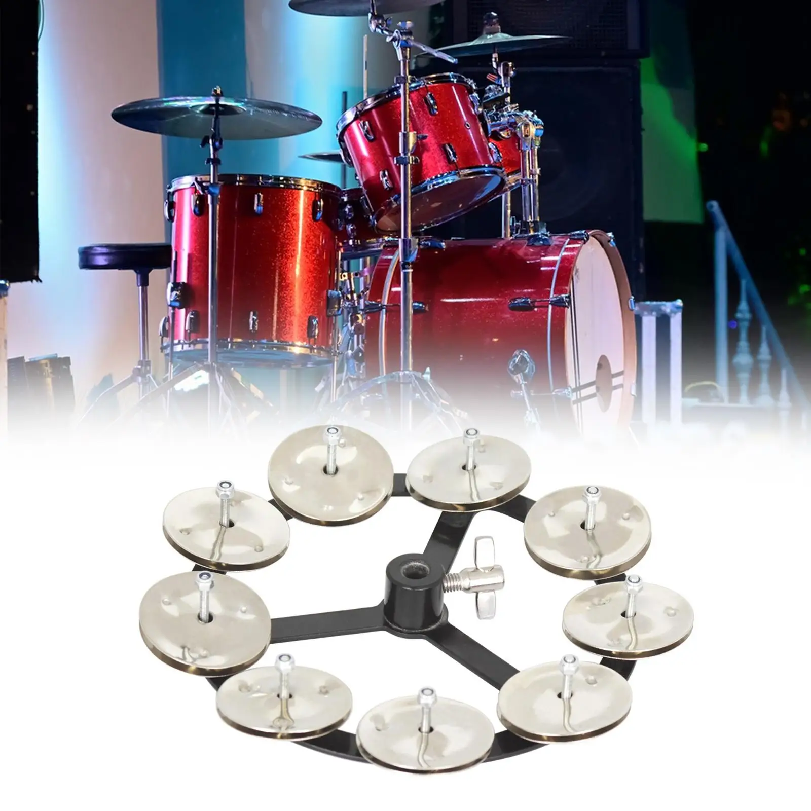 Hihat Cymbal Instrument Portable for Drum Cymbal Copper Drum Set Tambourine