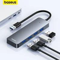 Baseus Usb Hub 4 Port ABS Hub Usb 3 0 for Laptop Multi Splitter Adapter For Xiaomi Lenovo Macbook PC Computer Accessories 1