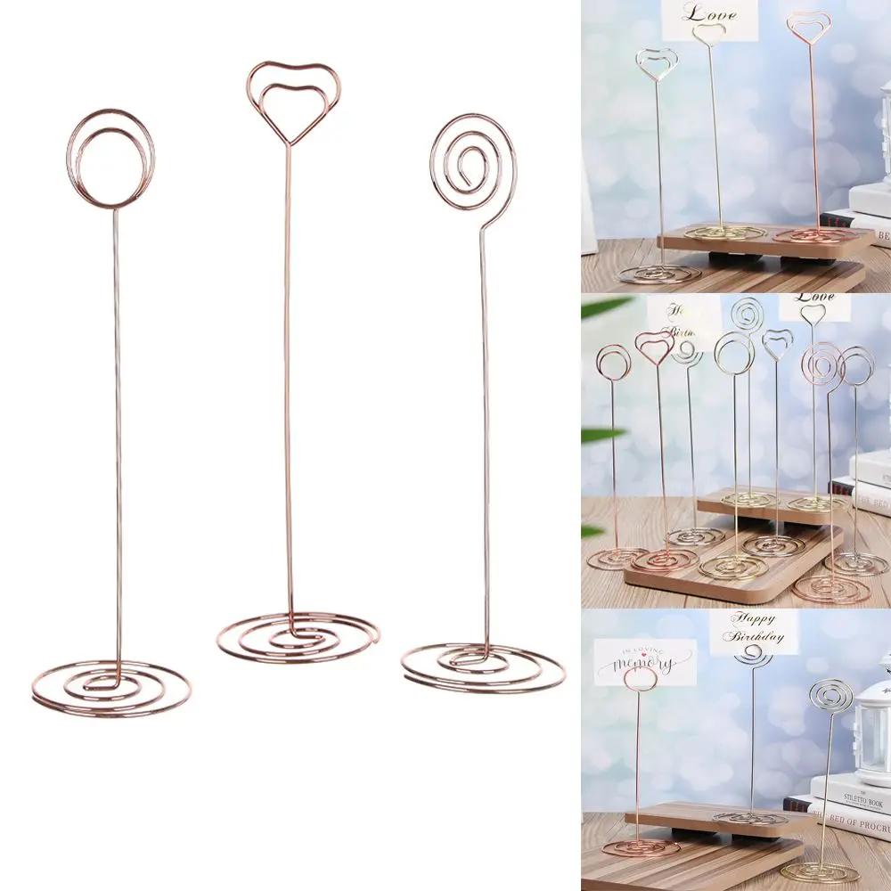 

Металлический Романтический зажим для бумаги, украшение для стола, свадебные принадлежности, держатель для номеров, подставка, зажимы для карточек и фотографий, 1 шт.