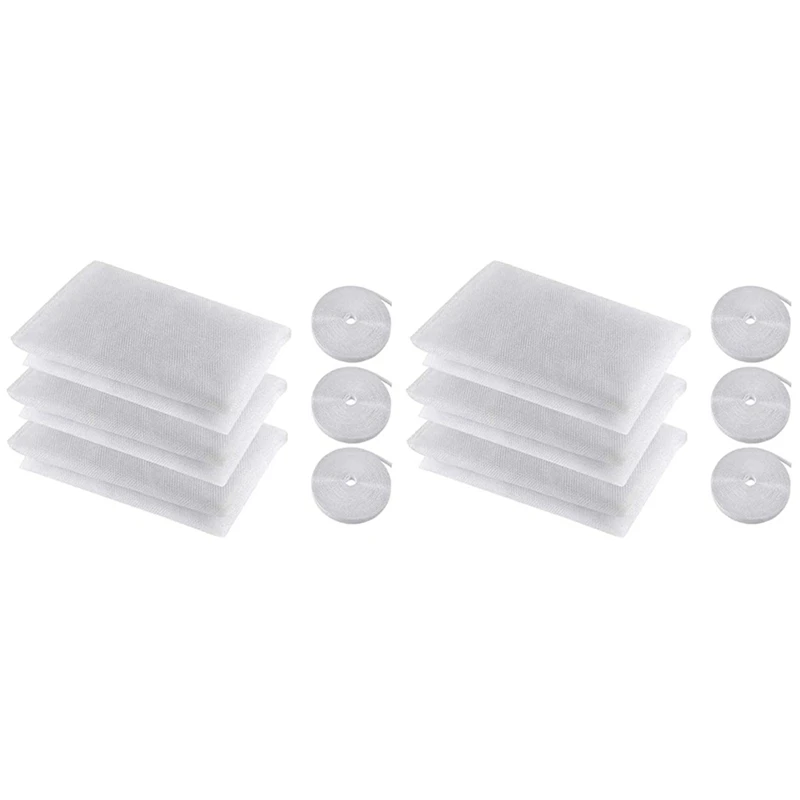 

Mosquito Net For Window, 6 PCS Fly Window Screen Mesh Insect Netting Mosquito Protector And 6 Rolls Self-Adhesive Tapes