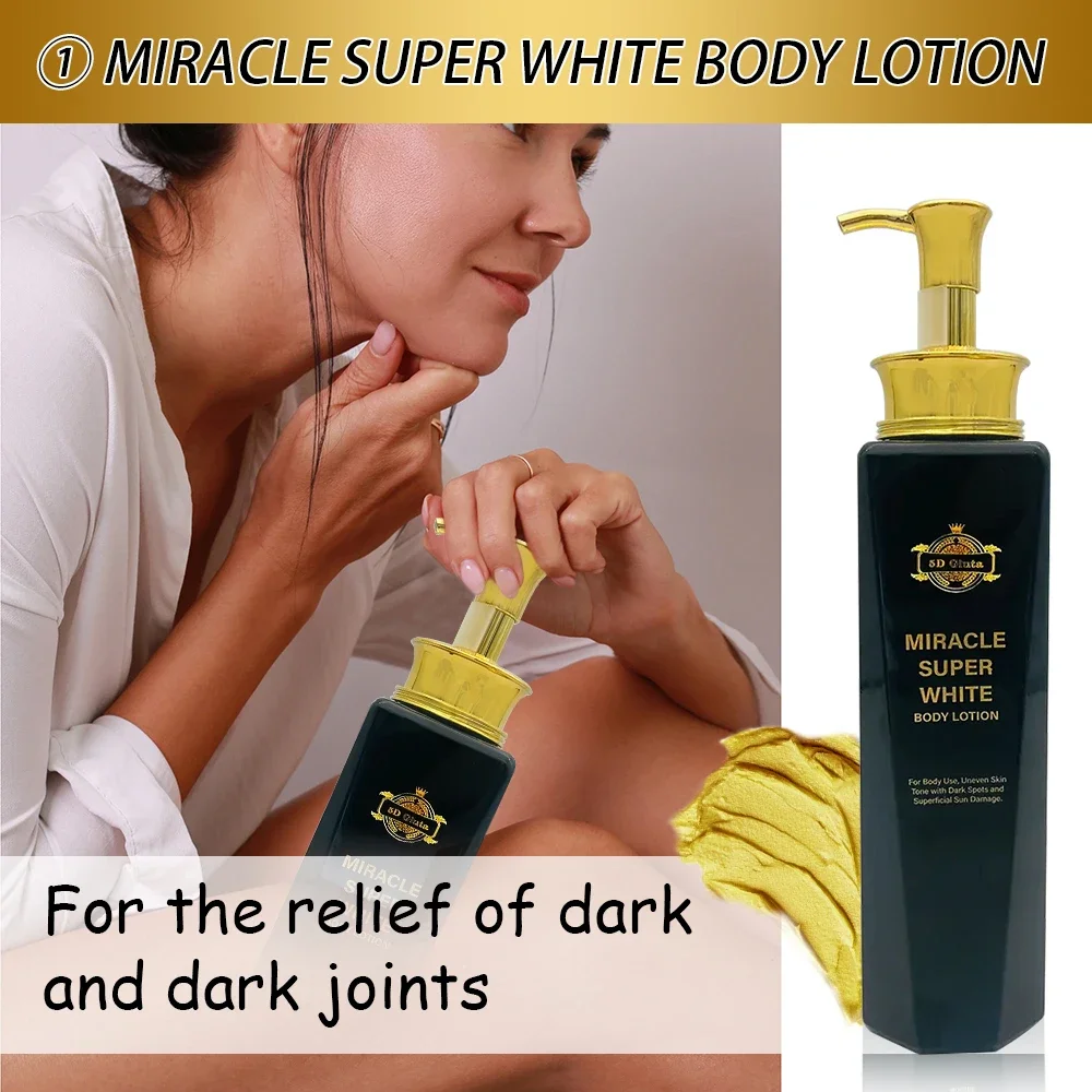 5D Gluta Miracle Super White Set Premium Glutathione Bleaching Booster for African Half Cast Skin Female Body Whitening Sets
