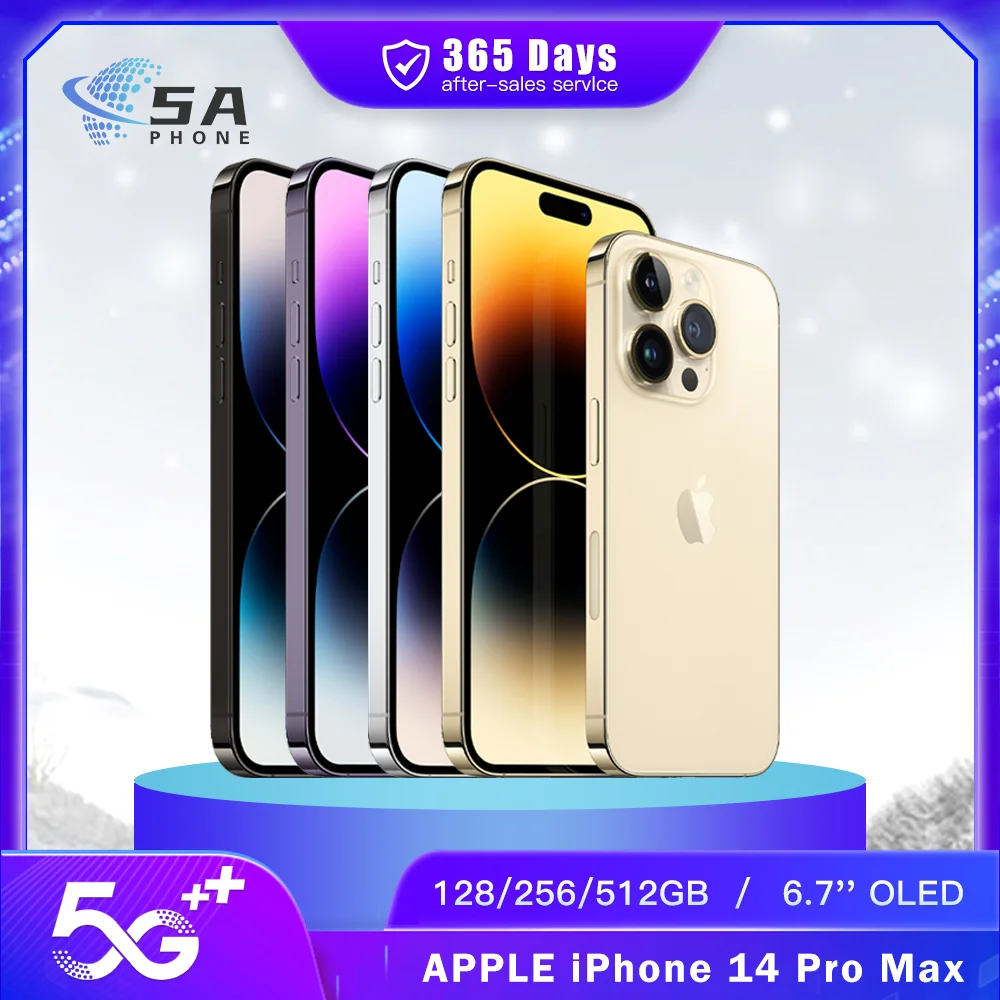 Original Apple iPhone 14 Pro MAX 5G Mobile Phone 14PM Face ID 6GB RAM 128GB/256GB ROM eSIM NFC 6.7'' IOS Hexa Core SmartPhone