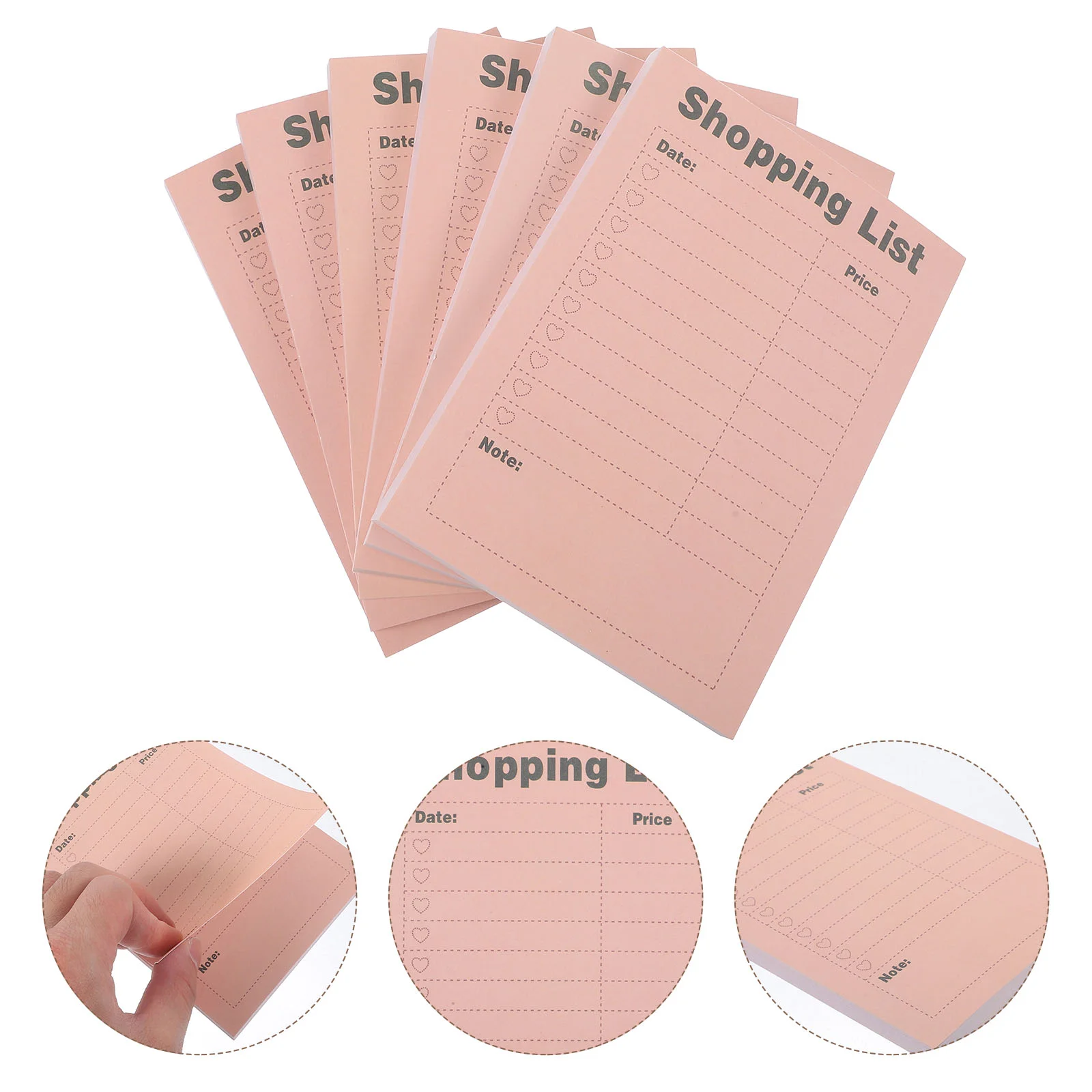 6 Books of Portable Weekly Grocery List Notepad Shopping Planning Memo Pad Grocery List Pad