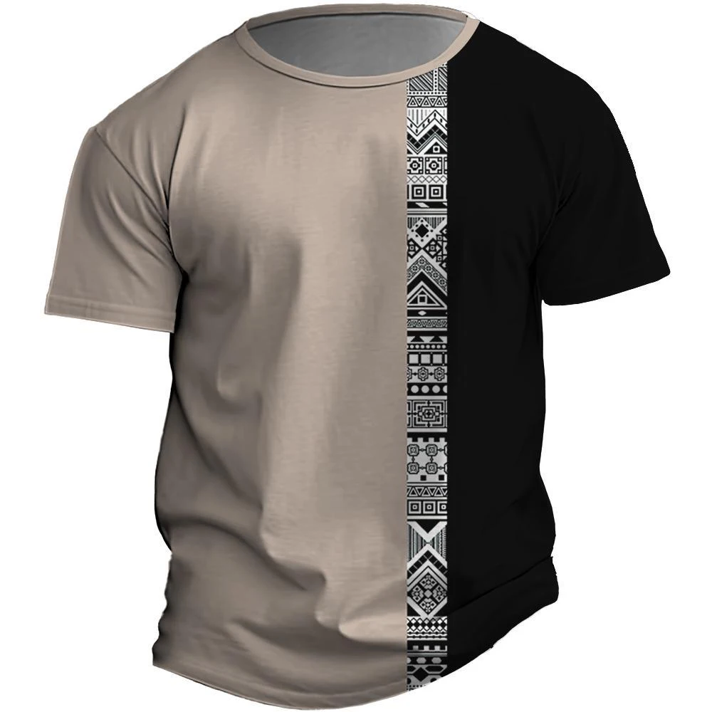 Ethnic Pattern 3D Print T Shirt Casual Short Sleeve Tops