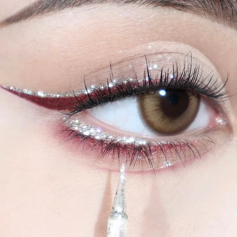 

Diamond Glitter Eyeliner Eyeshadow Waterproof Silver Rose Gold Color Shiny Sequins Eyeliner Eye Shadow Makeup Beauty Cosmetics
