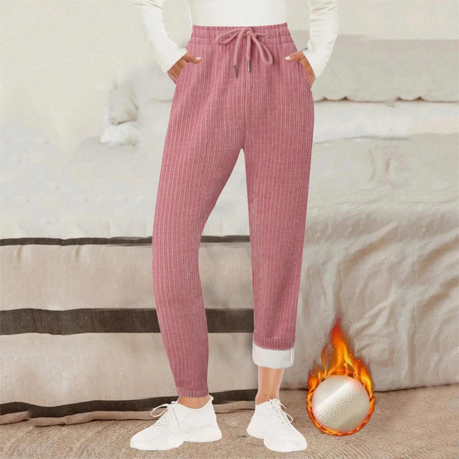 

Women's Plush Soft Comfortable Casual Pants Autumn And Winter 2023 New Thickened Warm Solid Color Simplicity Sport Pants