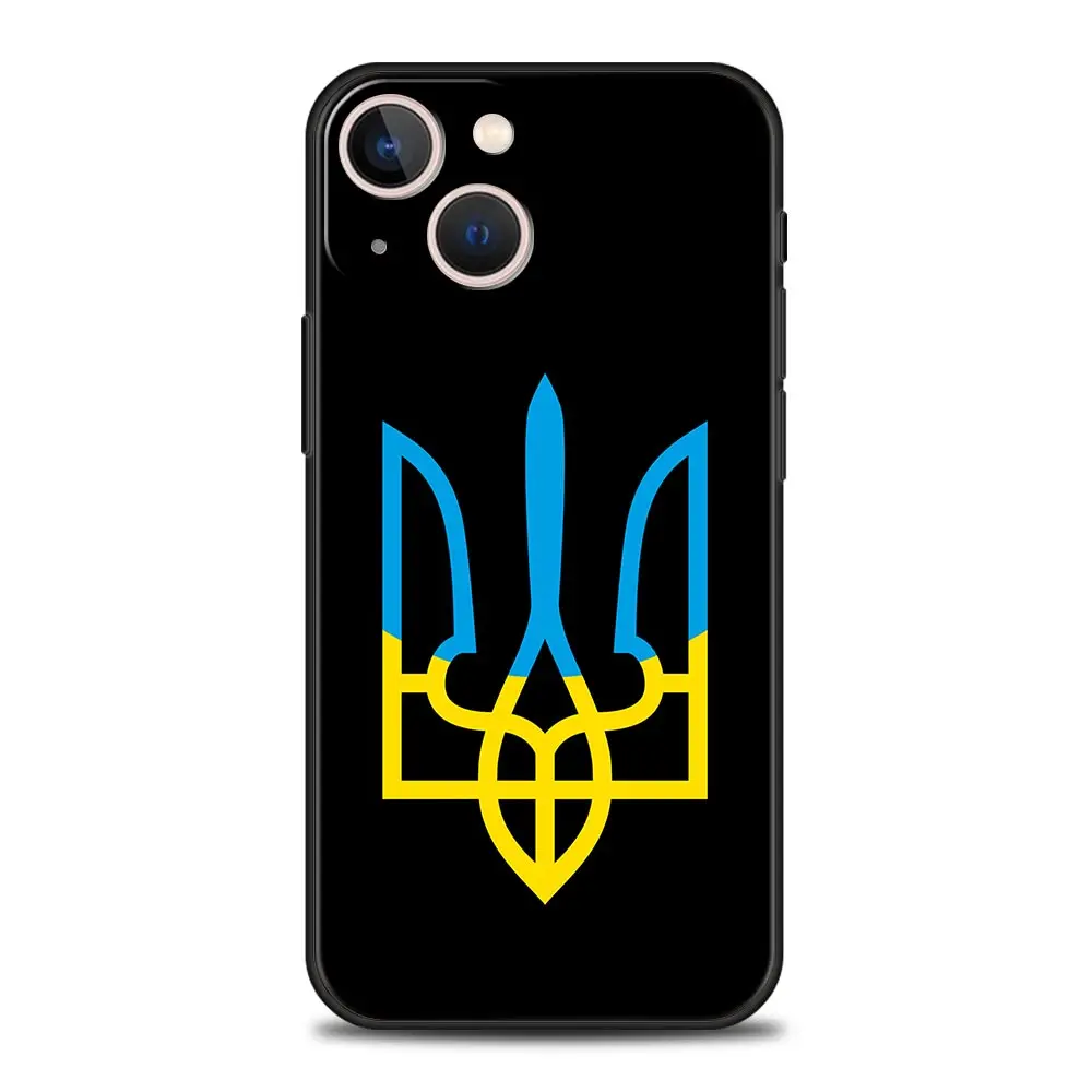 thumbnail image 1 of Funda de teléfono con bandera de Ucrania para iPhone Apple 15 14 13 12 11 Pro Max Mini 7 8 Plus XR XS X SE 2020 Funda de silicona negra Funda, 1 of 5
