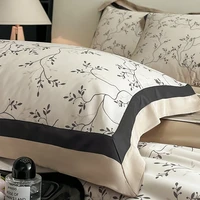 Parure de lit en Lyocell Eucalyptus, doux et soyeux, rafraîchissant, Double, Queen, King, fleurs, imprimé, housse de couette, drap de lit, taies d'oreiller, 4 pièces, été 2
