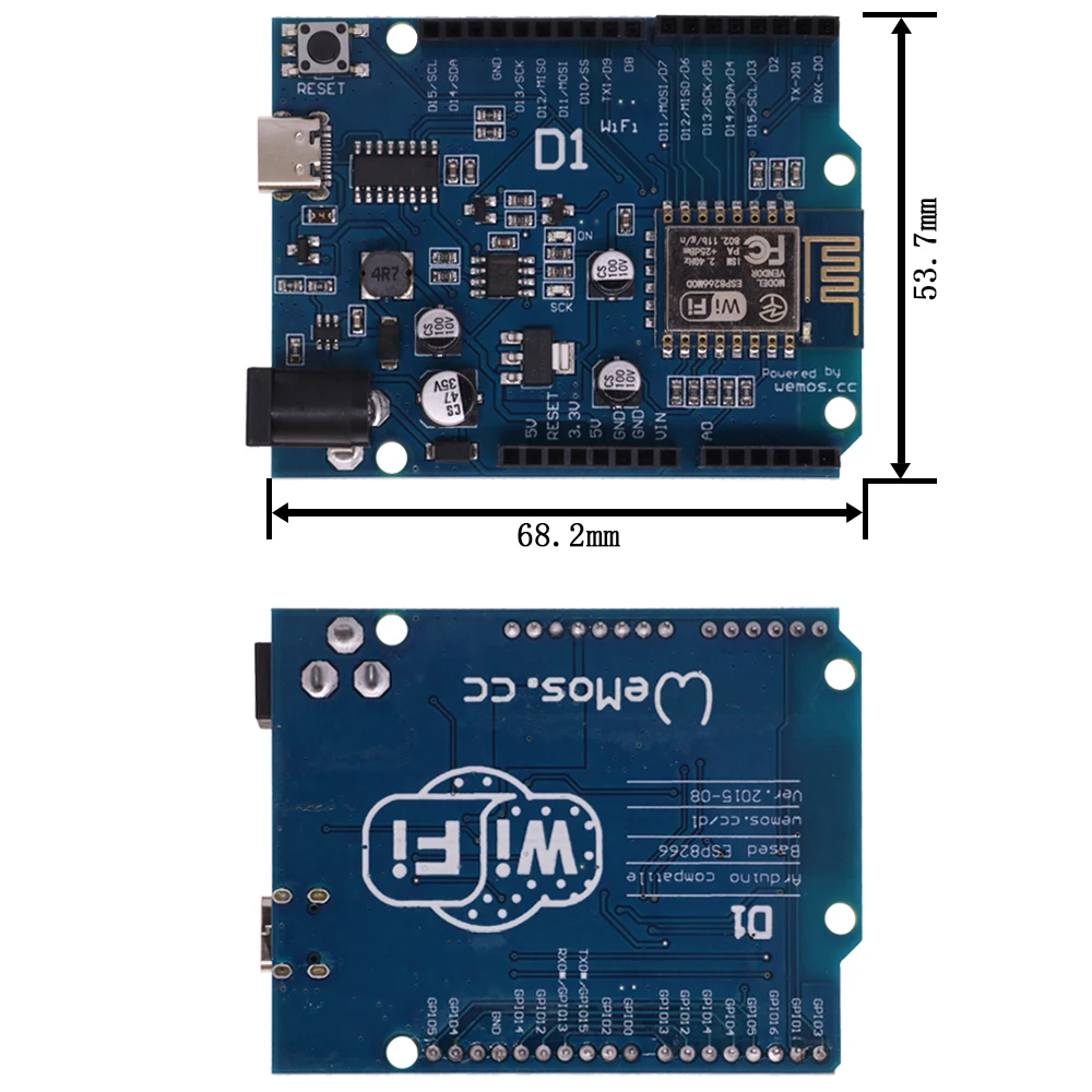 Фото ESP-12E WeMos D1 R2 UNO R3 CH340 CH340G WiFi макетная плата на основе ESP8266, экран, Умная Электронная для Arduino совместимый с IDE №4