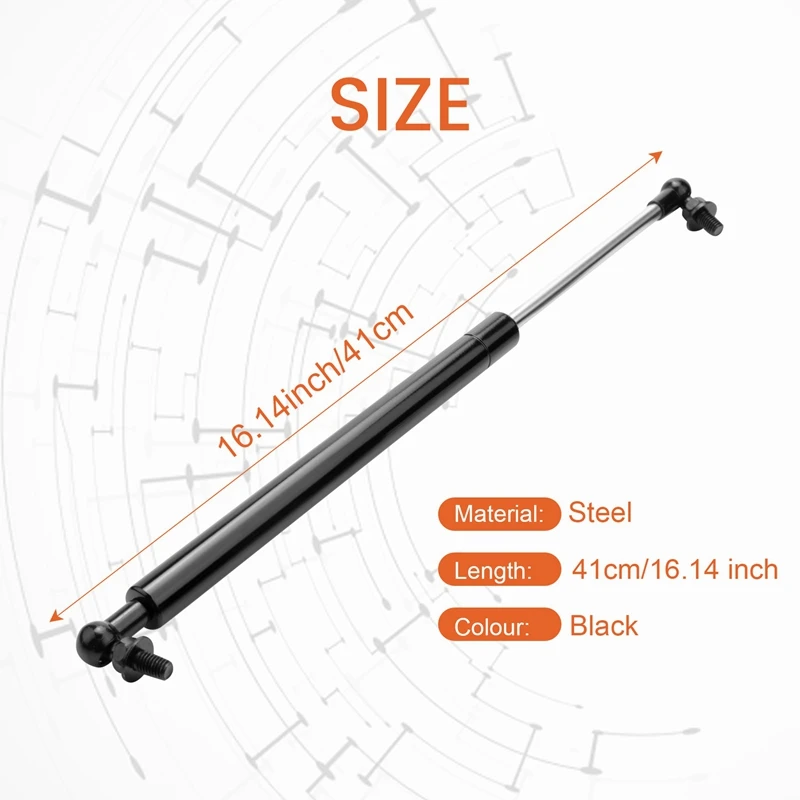 2Pcs Bonnet Hood Lift Supports Shock Gas Struts For Nissan Patrol Y61 Y62 1997- Steel 41Cm