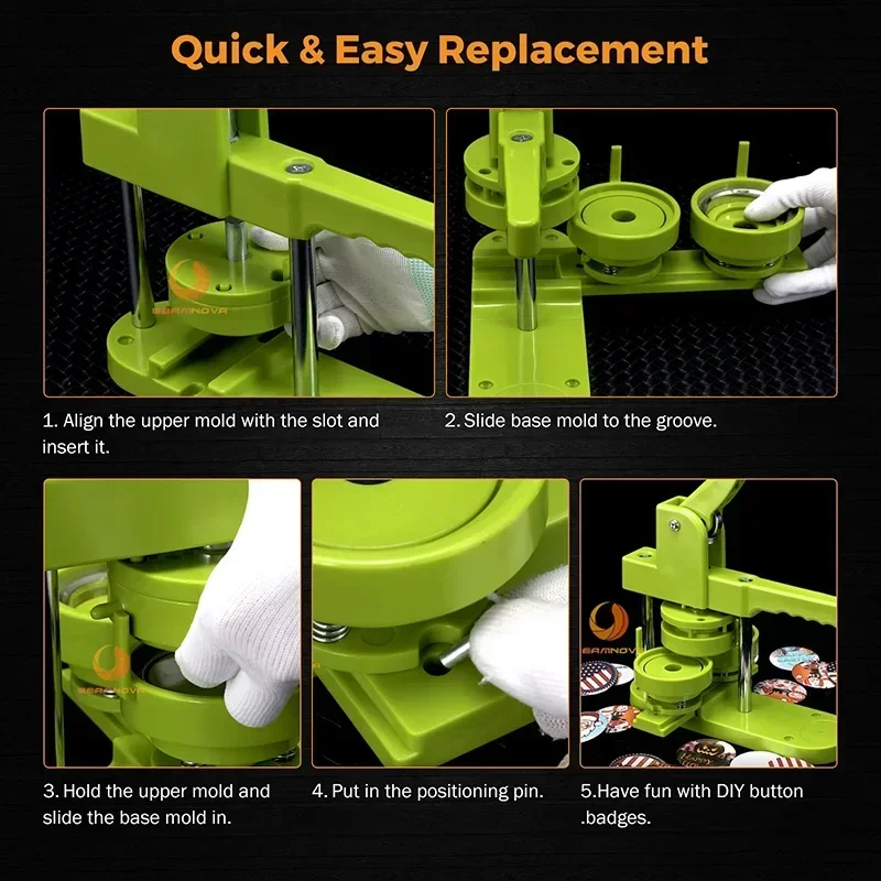 Button Badge Maker Mould 25/32/37/44/58/ Round Badge Punching Mould With 100pcs Button Parts 100pcs Blank Paper DIY Tools