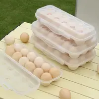 Durable Plastic 12/18 Grids Egg Tray Transparent Anti-collision Egg Storage Box with Lid Stackable Fridge Egg Organizer Kitchen 2
