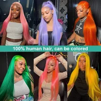 Perruque Lace Frontal Wig naturelle lisse, blond miel Transparent HD, 30 40 pouces, couleur 613, 13x6, densité 200 6