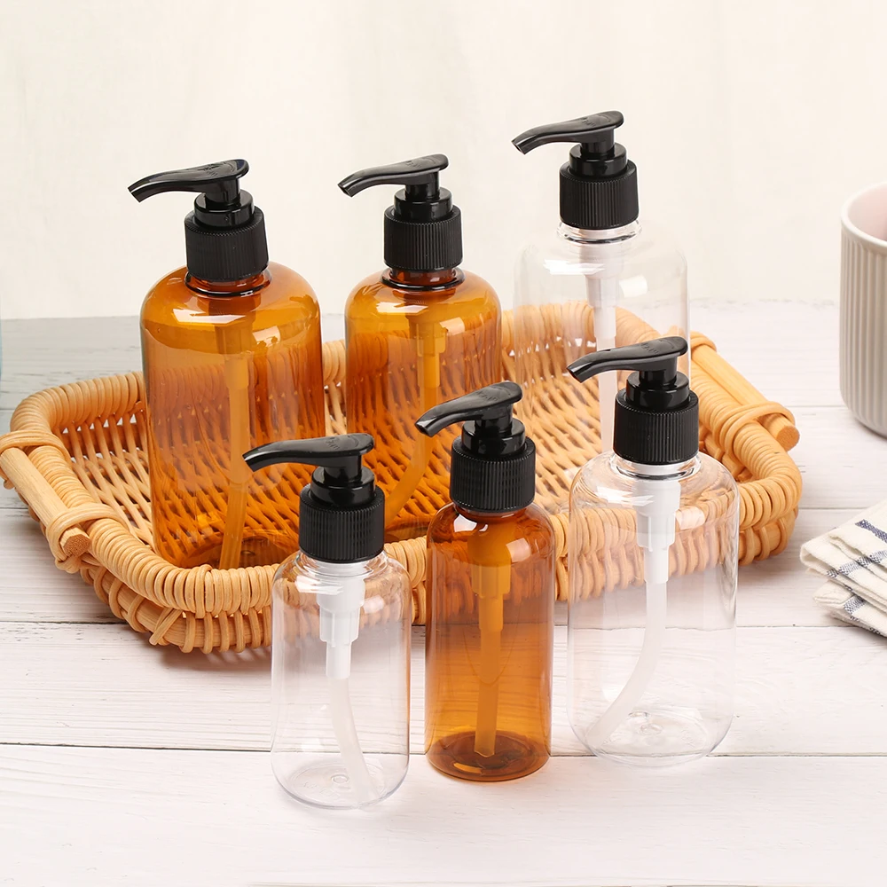 Bathroom Portable Soap Dispensers Lotion Shampoo Shower Gel Soap Empty Bath Pump Bottle 100ml 200ml 300ml Travel Containers