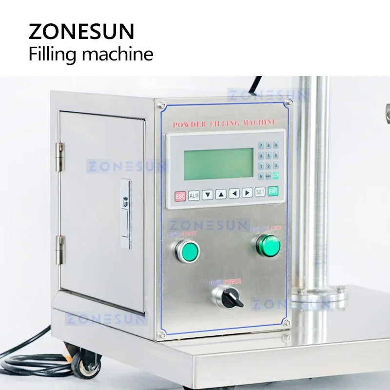 ZONESUN ZS-FM100S riempitrice semiautomatica per polvere detersivo sbiancante in polvere coclea dosatrice attrezzatura di riempimento