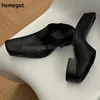 Retro Chunky Heel Derby Leather Shoes for Men New British Style Boat Deep Mouth Square Toe Loafers Single Casual Shoes 37-45 4