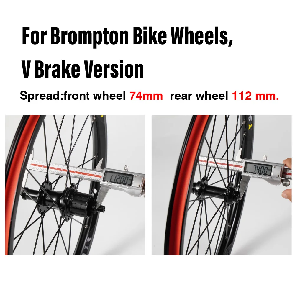 ブロンプトンバイクホイール用 CNC バイクホイールセット、349mm 16