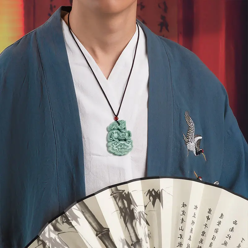 Ruyi Zhaocai Qilin 아이스 시드 펜던트 목걸이, 남녀공용