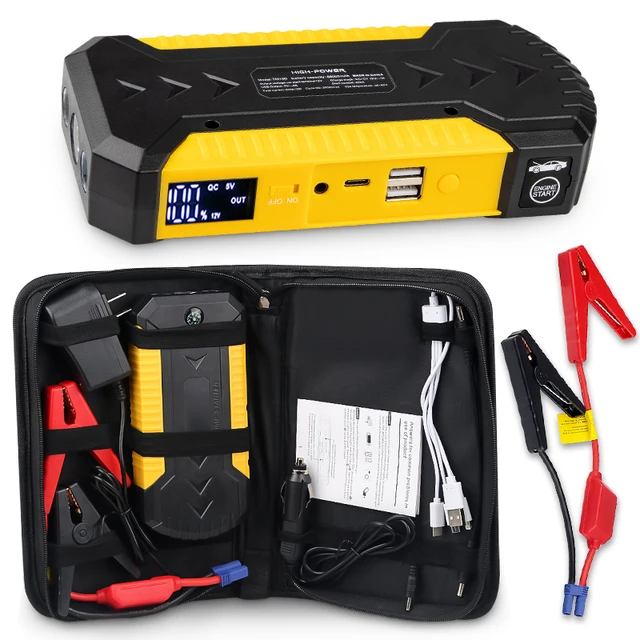 12V 20000mAh Car Jump Starter Booster Jumper Portable Engine Emergency  Charger Auto Power Bank Battery Charger