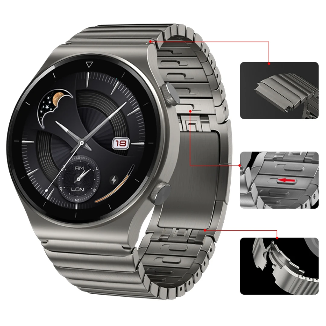 Correa De Titanio Originale Para Per Huawei Watch Gt2 Pro, 22Mm, Banda De Reloj De Metal Para Gt2 De 46Mm, Banda De Museneca Gt2E