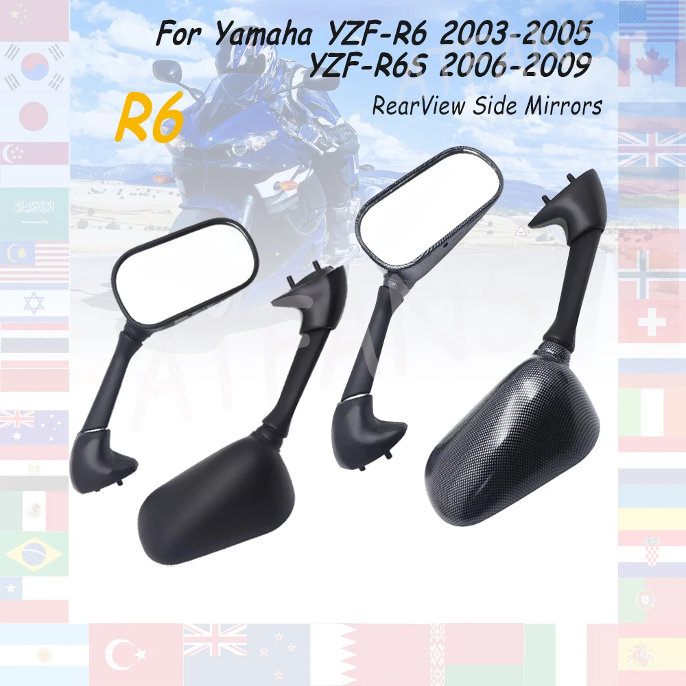 IUVWISN Rétroviseurs Latéraux Intégrés Pour Yamaha YZF R6 1998-2005 Et R1 2000-2001