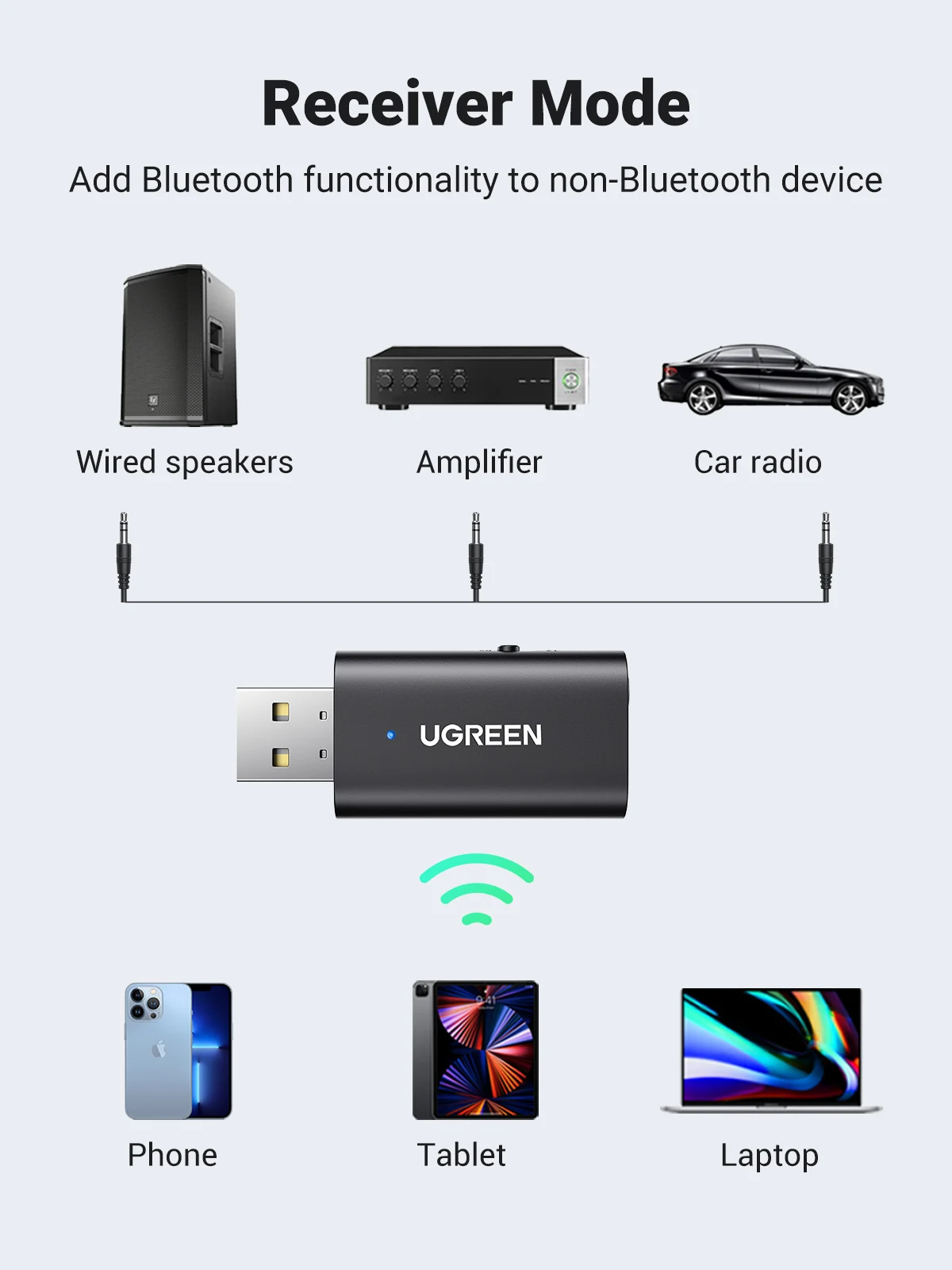 carro bluetooth 5.1 receptor transmissor estéreo sem