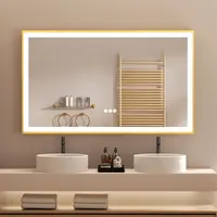LED Bathroom Mirror Large Wall Mounted Mirror Aluminum Frame Vanity Mirror 3 Colors, Anti-Fog, Dimmable Front Light - Image 3