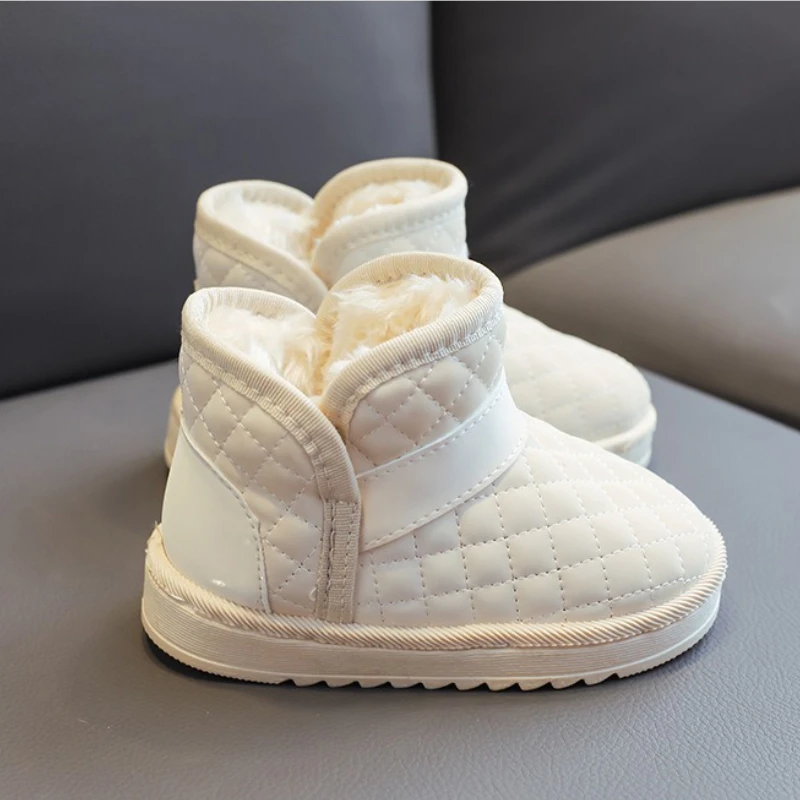 Leather Ankle Boots for Kids Warm Winter Outdoor Shoes