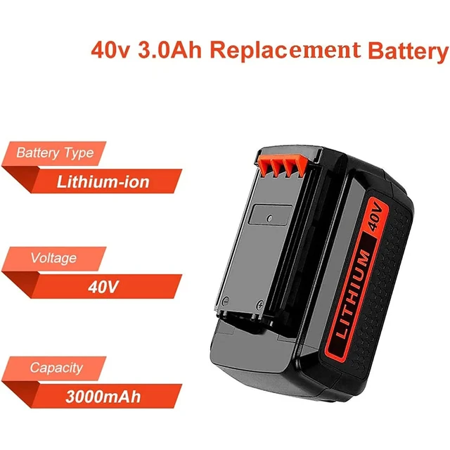 For Black & Decker 36V/40V 3000mAh Li-ion Battery Rechargeable Power Tool  Battery LBXR36 BL2036 LBX2040 LST136 LST420 LST220 - AliExpress